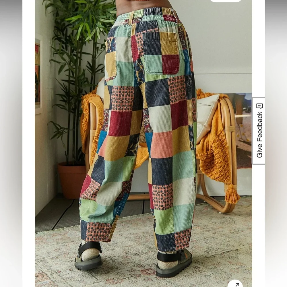 BDG Zana Patchwork Corduroy Trousers XS High Rise Wide Leg - Picture 3 of 13